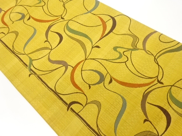 JAPANESE FUKURO OBI / WOVEN ABSTRACT  IVY LEAVES